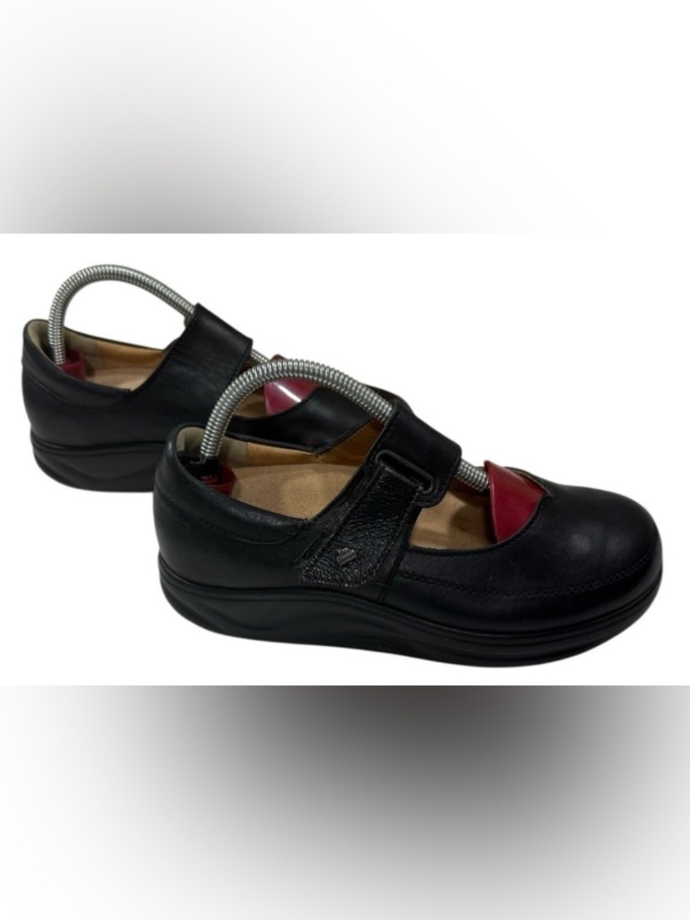 Finn Nashville Black Leather Comfort Mary Jane Womens Shoes US Sz6/EU Sz37
